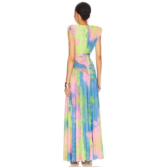 Bronx and Banco Maya Robe Gown Maxi Tie Dye Multicolor Gala Prom Beachy Size S - Picture 3 of 16